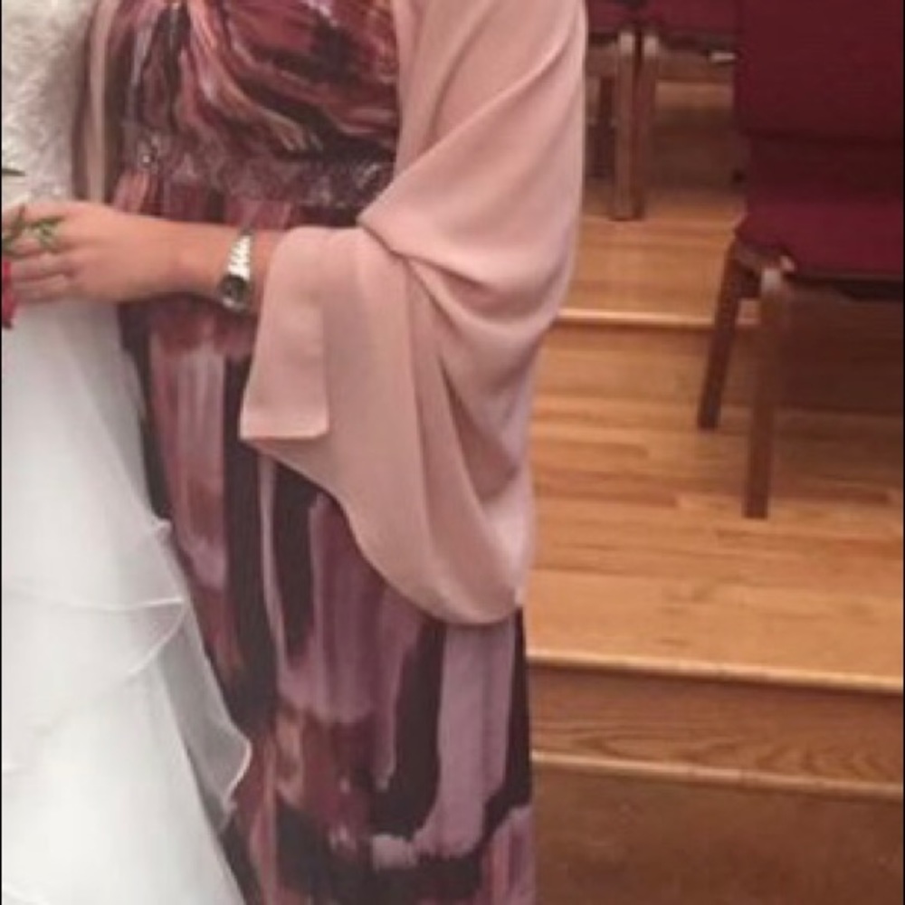 Formal chiffon dress with shawl